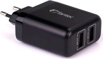 Fantec SC-A224 - Netzteil - 24 Watt - 4.8 A - QC - 2 Ausgabeanschlussstellen (USB)