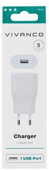 Vivanco 1xUSB Ultra Slim Home Charger 1A White