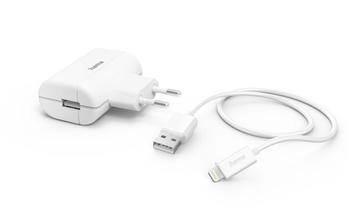 Hama Ladegerät mit Ladekabel Lightning 12 W 1 m Weiß (00201619)
