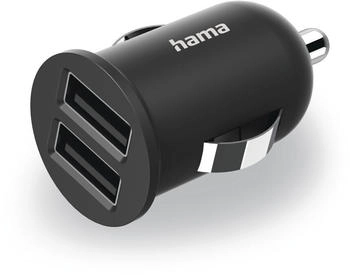 Hama 2-fach-USB-Ladegerät f. Zigarettenanzünder Ladeadapter f. Auto 2,4A / 12W (00223351)