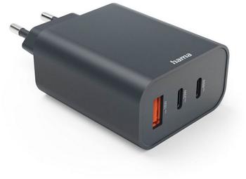 Hama Schnellladegerät 2x USB-C 1x USB-A PD 65 W Anthrazit (00086445) Ladegeräte