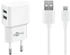 Goobay Micro USB Dual Ladeset 2,4 A Weiß 1 m - Netzteil mit 2x USB-Buchse und Micro USB Kabel (44985)