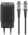 Goobay USB-C Schnellladegerät Nano PD GaN 65 Watt Textilkabel schwarz 1x USB-A (70180)
