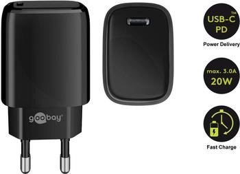 Wentronic Goobay 65405 Ladegerät für Mobilgeräte Universal Schwarz AC Schnellladung Drinnen (65405)