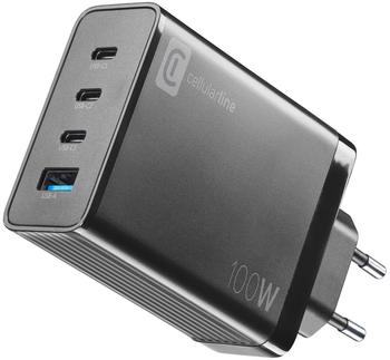 Cellular Line Multipower Nano 100W Reiselader 4 Port GaN Black (ACHUSBGAN4WAL100WK)