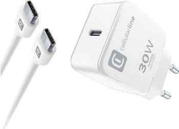 Cellular Line ACHIPHKITC2CPD30WW Ladegerät für Mobilgeräte Smartphone - Tablets Weiß AC Drinnen (ACHIPHKITC2CPD30WW)