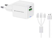 Conceptronic 2-Port 33W GaN Usb Pd Charger with 3-in-1 Charging Cable - Usb-C x...