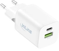 INLINE Power Delivery + Quick Charge USB Netzteil, 33W, USB-A + USB-C, wei&szlig;