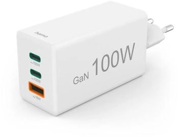 Hama Schnellladegerät GaN 2x USB-C PD 1x USB-A QC Mini-Ladegerät 100 W WS (00125140)