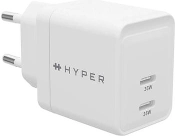 Targus HyperJuice - Netzteil - GaN - 35 Watt - Quick Charge 3.0 Power Delivery 3.0 + PPS - 2 Ausgabeanschlussstellen (24 pin USB-C) (HJG35EU)