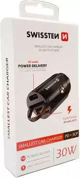 Swissten CL POWER DELIVERY USB-C+ SUPER CHARGE 3.0 30W NANO SCHWARZ - Kabel - Digital/Daten (20111770)