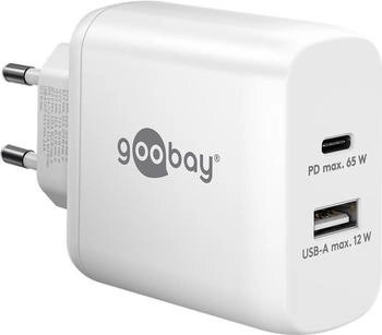 Wentronic Goobay USB-C™ PD Dual-Schnellladegerät (65 W) weiß (65410)