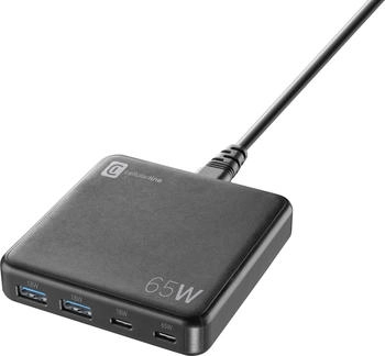 Cellular Line Multipower Desk 65W - 4-Port-GaN-Netzladegerät (Schwarz) (USBGAN4PD65WK)
