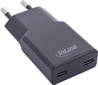 InLine 31509B, 30 Watt InLine USB Netzteil Ladeger&auml;t Dual USB-C, PD, PPS, schwarz