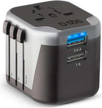 SBS Mobile SBS TEADAPT2USBUNI Ladeger&auml;t f&uuml;r Mobilger&auml;te Schwarz - Silber (TEADAPT2USBUNI)