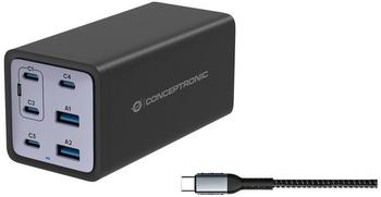 Conceptronic Ladeger&auml;t 4Port 200W 4xUSB-C 2xUSB-A+3-in-1 sw (OZUL06BE)