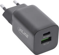 INLINE Power Delivery + Quick Charge USB Netzteil, 33W, USB-A + USB-C, schwarz