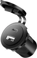 Logilink USB Built-in Charger, 2port, USB-AF & USB-CF, 60W, w/PD, black