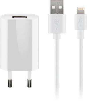 Goobay USB Ladegerät mit Apple Lightning Kabel, weiß (44978)