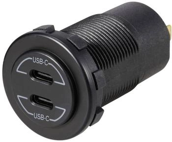 Voltcraft USB-C-Doppelsteckdose 9V-30V-60W 12-24 V/DC Schwarz (VC-14504180)