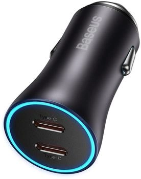 Baseus Golden Contactor Pro Autoladegerät 2x USB-C 40W Grau (CGJP000013)