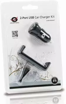 Conceptronic Universal Car Charger USB Black