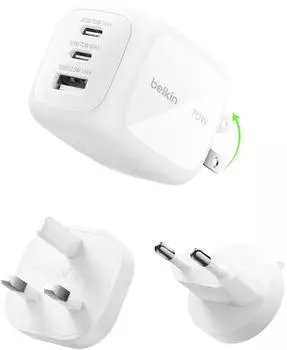 Belkin BoostCharge USB-C-Ladegerät mit drei Anschlüssen (70 W)
