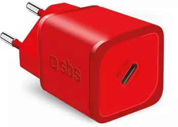 SBS Mobile GaN USB-C wall charger 20W Red