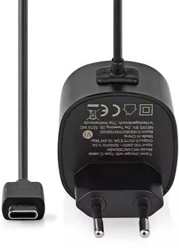 Nedis WCHAC300ABK USB-C wall charger 3A Black