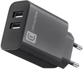 interphone Double USB 24W car charger Cellularline Silver