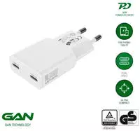 4smarts 541743, 4smarts Netzladeger&auml;t PDPlug Slim Dual 30W GaN 2C, wei&szlig;