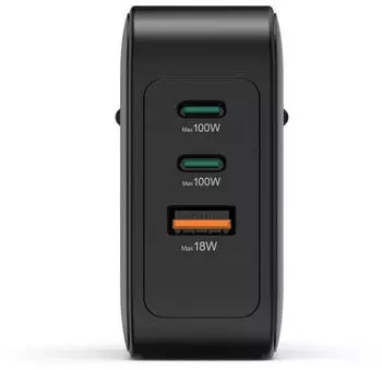 Hama Schnellladeger&auml;t, GaN 2x USB-C 1x USB-A PD 100 W Schwarz