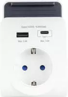 REV Ritter USB Ladeger&auml;t mit 240V Steck Dose plus USB-A&C 0020770112...
