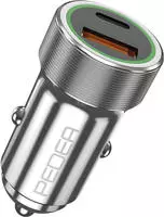 PEDEA KFZ-Schnelladeger&auml;t"Dual" f&uuml;r USB Typ A/C silb 60040110 - PC-/Server...