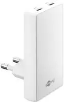 Goobay USB-C PD GaN 90&deg; Dual-Schnelladeger&auml;t 65 W wei&szlig; 65 Watt
