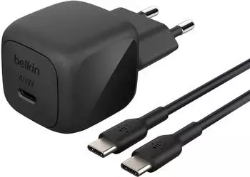 Belkin BoostCharge Compact USB-C charger (45W) with USB-C cable Black