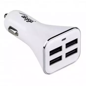 Akyga USB Ladeger&auml;t 34 W 4x USB-A Wei&szlig; KFZ (AK-CH-09)