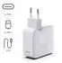 Hama Schnellladegerät GaN 2x USB-C ausziehbares Ladekabel PD 30 W Weiß