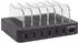 Manhattan 102254 USB Ladestation 50 W 6x USB-A Schwarz Transparent