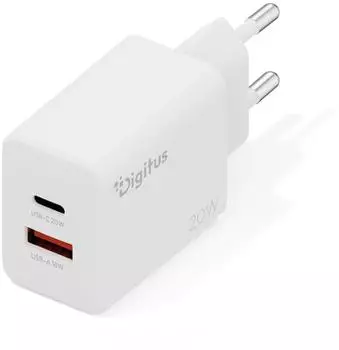 Digitus Wall charger 20W USB-A USB-C DA10300 White