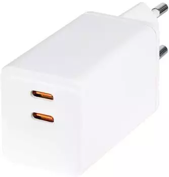 LogiLink Dual-USB-Steckdosenadapter 65W GaN wei&szlig;
