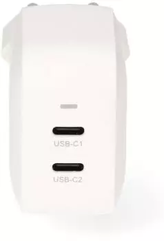 Nedis GaN wall charger 35W 2x USB-C PD WGCHA35WWT