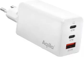 Aqiila W3 USB Ladeger&auml;t 65 W 1x USB-A 2x USB-C USB PD Quick Charge 3.0 QC 4+ (AQWCW3PBI65W911)