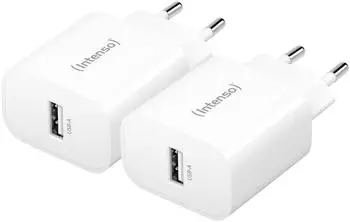 Intenso W5A white double pack USB-C Adapter 5 W USB-A Wei&szlig; Steckdose (7800522)