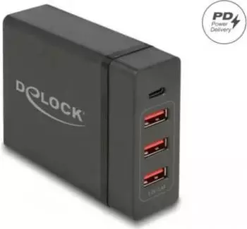 DeLock 63974 USB Ladeger&auml;t 60 W USB-C&reg; USB-A USB PD Schwarz Steckdose USB Power