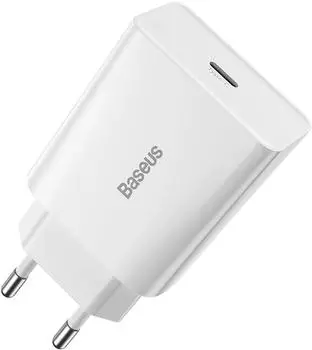 Baseus USB-C wall charger 20W CCFS White