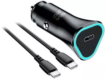 Blue Star Car charger USB-C 20W cable USB-C Black