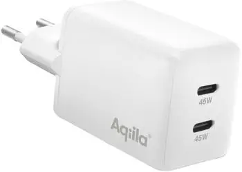 Aqiila W2 USB Ladeger&auml;t 45 W 2x USB-C USB PD Wei&szlig; Innenbereich (AQWCW2PBI45W904)