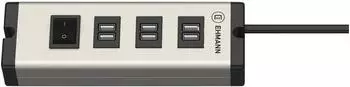 Ehmann USB Multilader 6-Port 6,3 A USB Ladestation 6x USB-A USB PD Aluminium (0601x09032033)