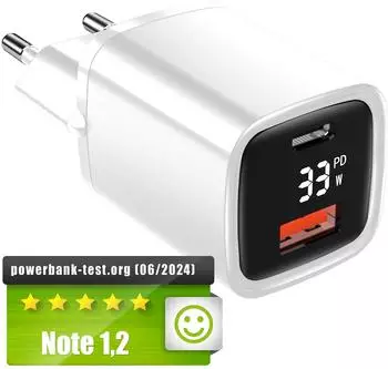 Eaxus Dual Port USB Ladeger&auml;t 33 W 1x USB-A 1x USB-C Wei&szlig; Innenbereich (47818)